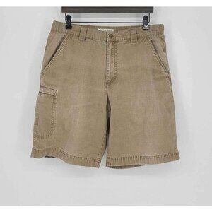 Columbia Sportswear Company Mens Brown Snap Waist Shorts with Leg Zip Pocket 34